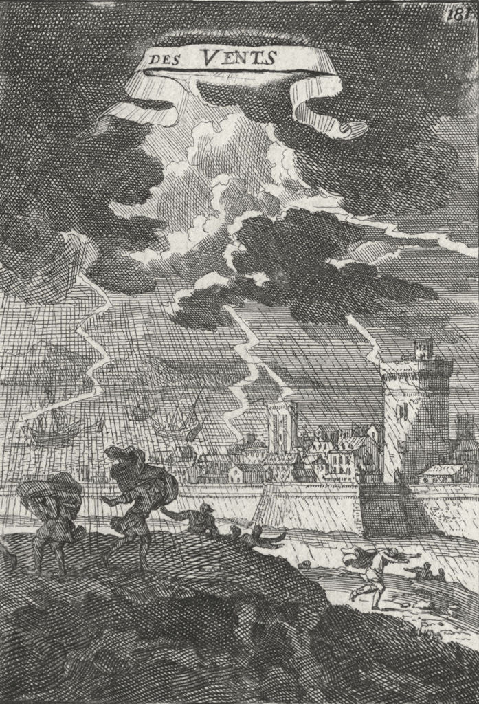 WINDS. Vents; De La Sphere; Mallet 1702 old antique vintage print picture